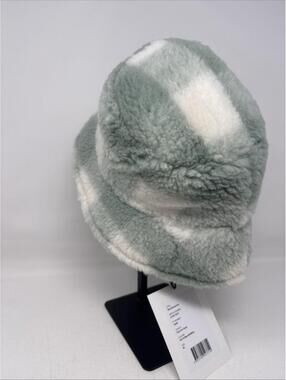 STAND STUDIO Wool Blend Hat Women's  Green + Ivory Wera Bucket Fleece Hat Medium